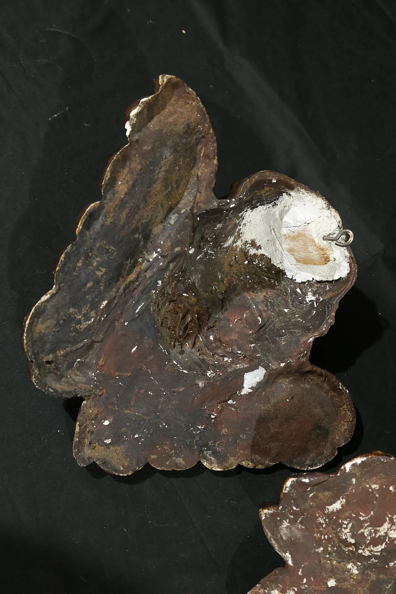 Pair of cherubs, baroque angels, cupids, plaster, 18th century 22