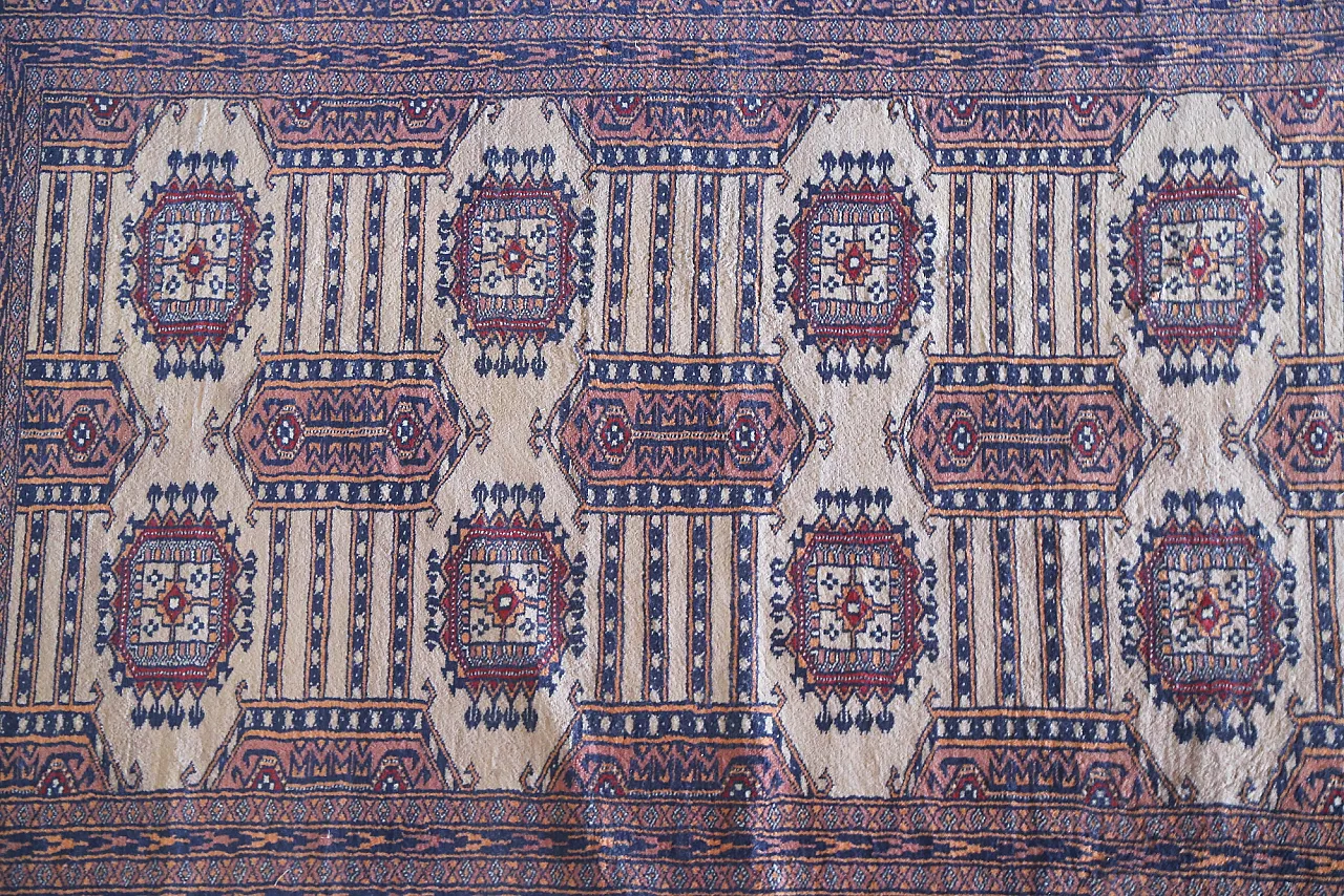 Turkmen teak bukhara carpet extra fine knot, 50s 10