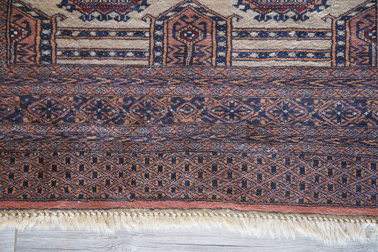 Turkmen teak bukhara carpet extra fine knot, 50s 13