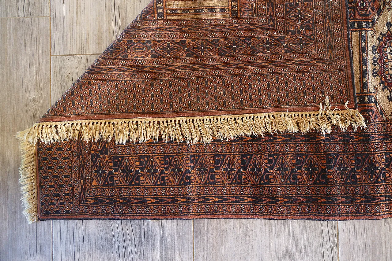 Turkmen teak bukhara carpet extra fine knot, 50s 15