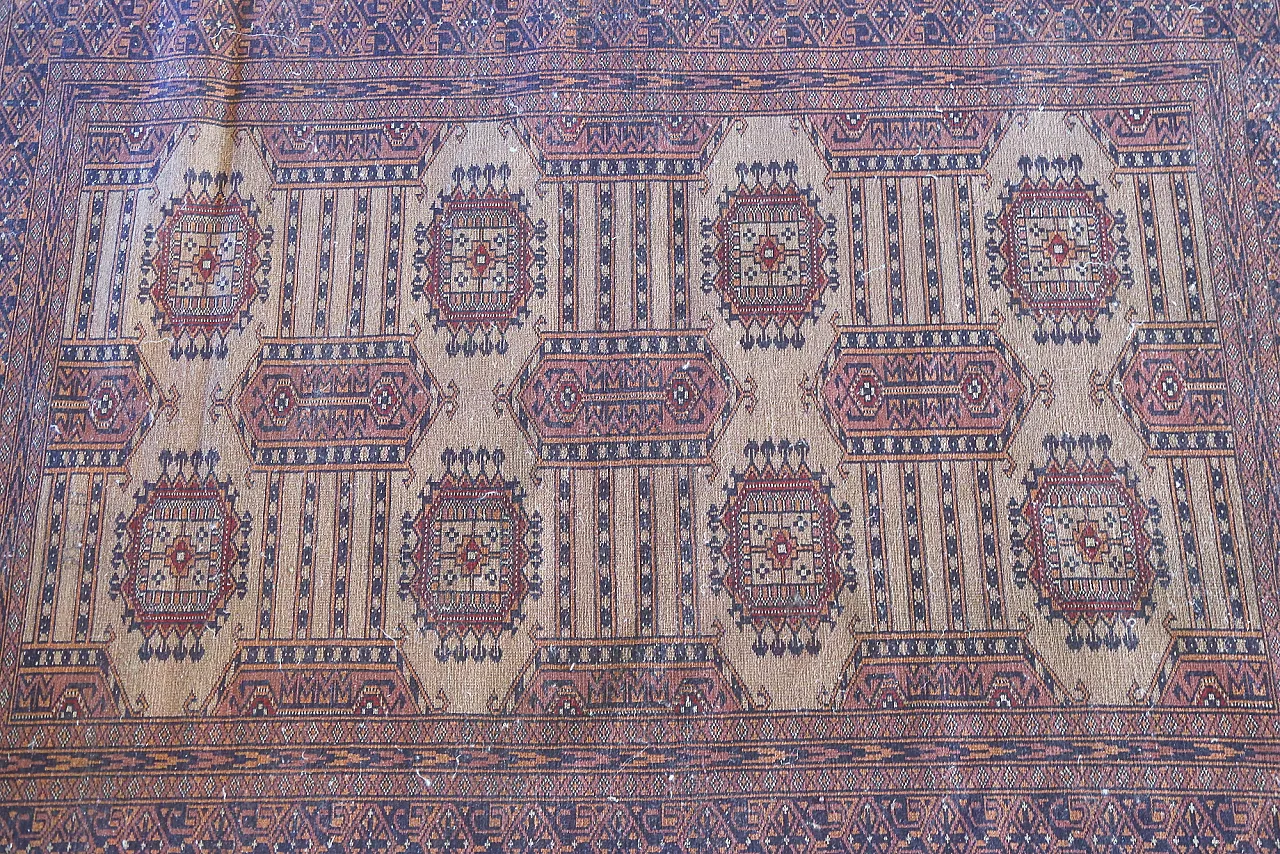 Turkmen teak bukhara carpet extra fine knot, 50s 17
