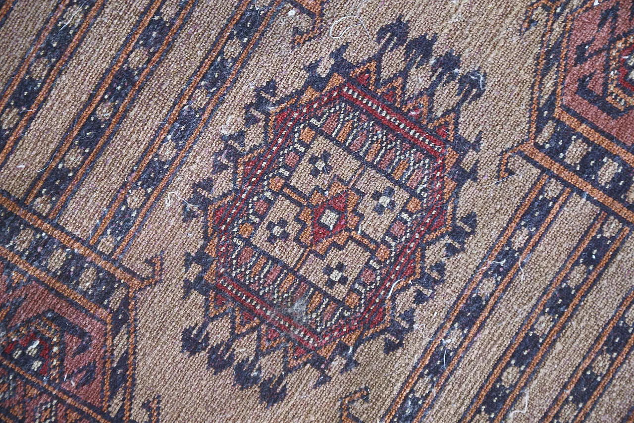 Turkmen teak bukhara carpet extra fine knot, 50s 18