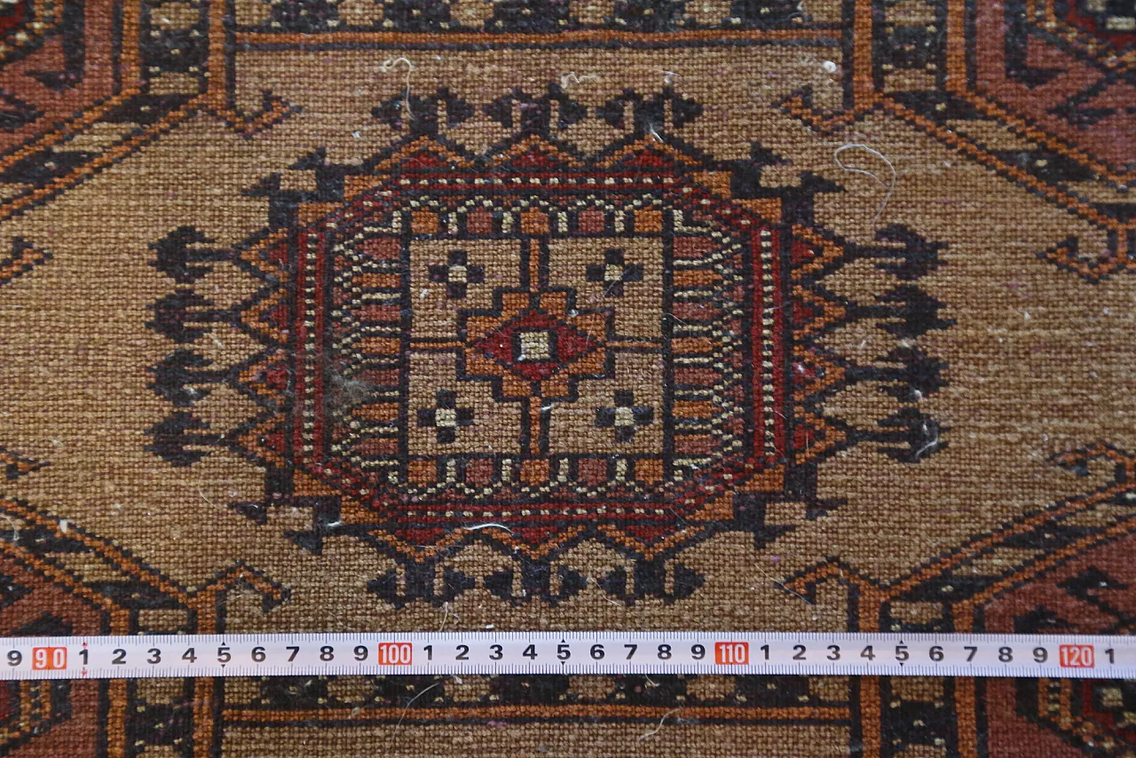 Turkmen teak bukhara carpet extra fine knot, 50s 20