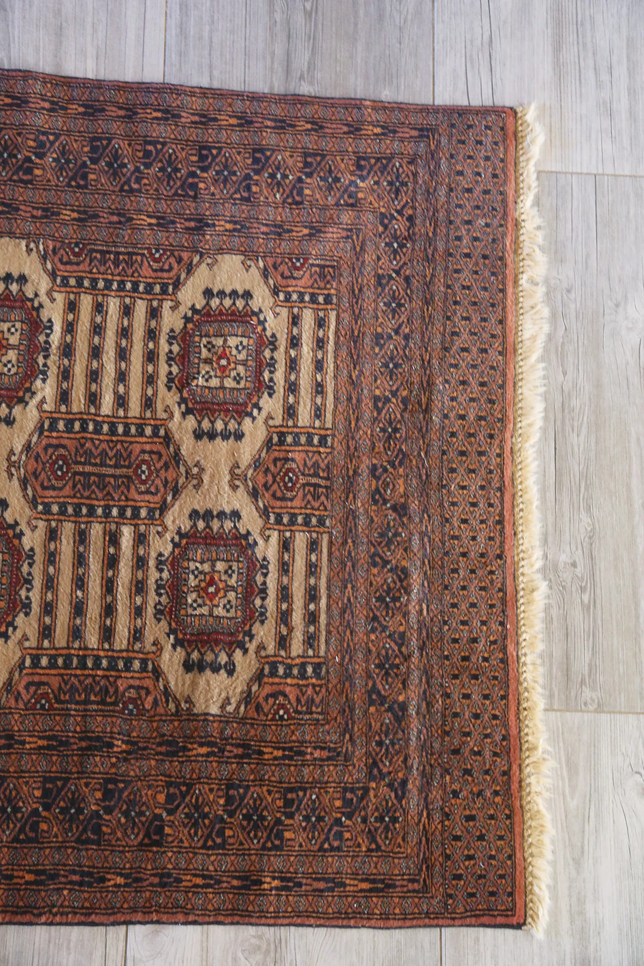 Turkmen teak bukhara carpet extra fine knot, 50s 23