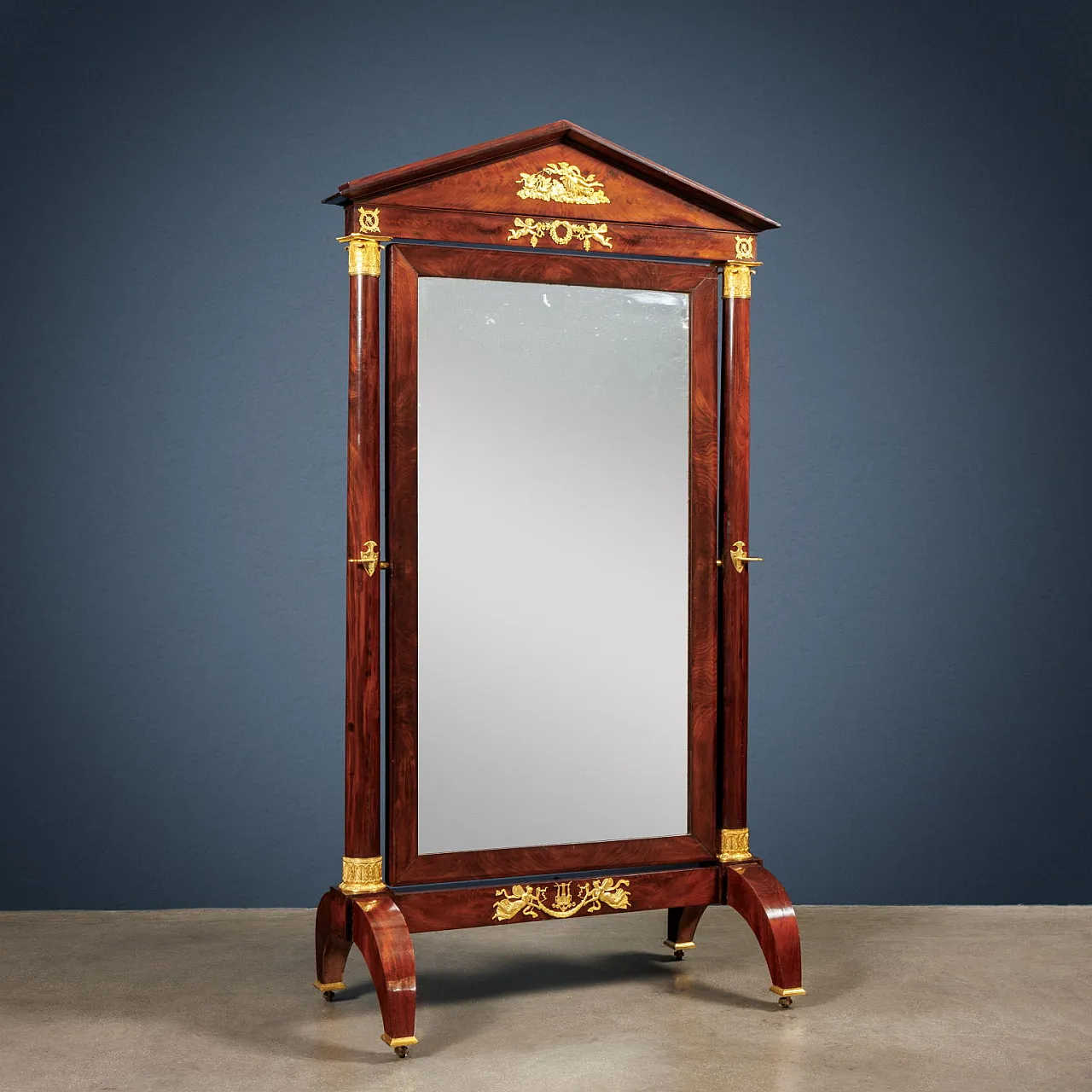 Psyche veneered in various woods, 19th century 1