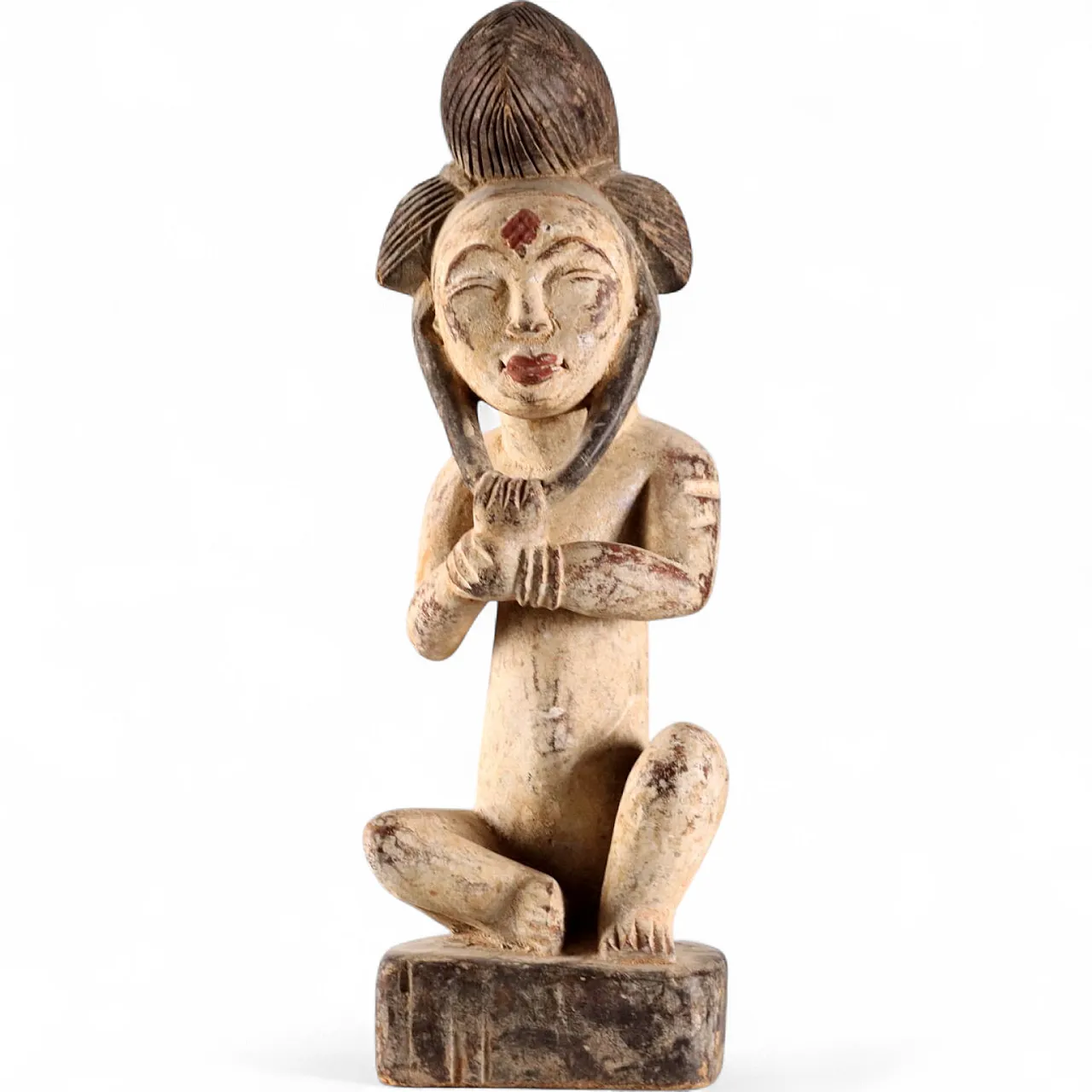 Figura in legno di un'antenata seduta, '900 11