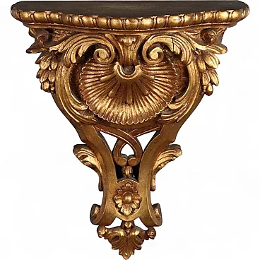 Mensola in legno intagliato e dorato, '900