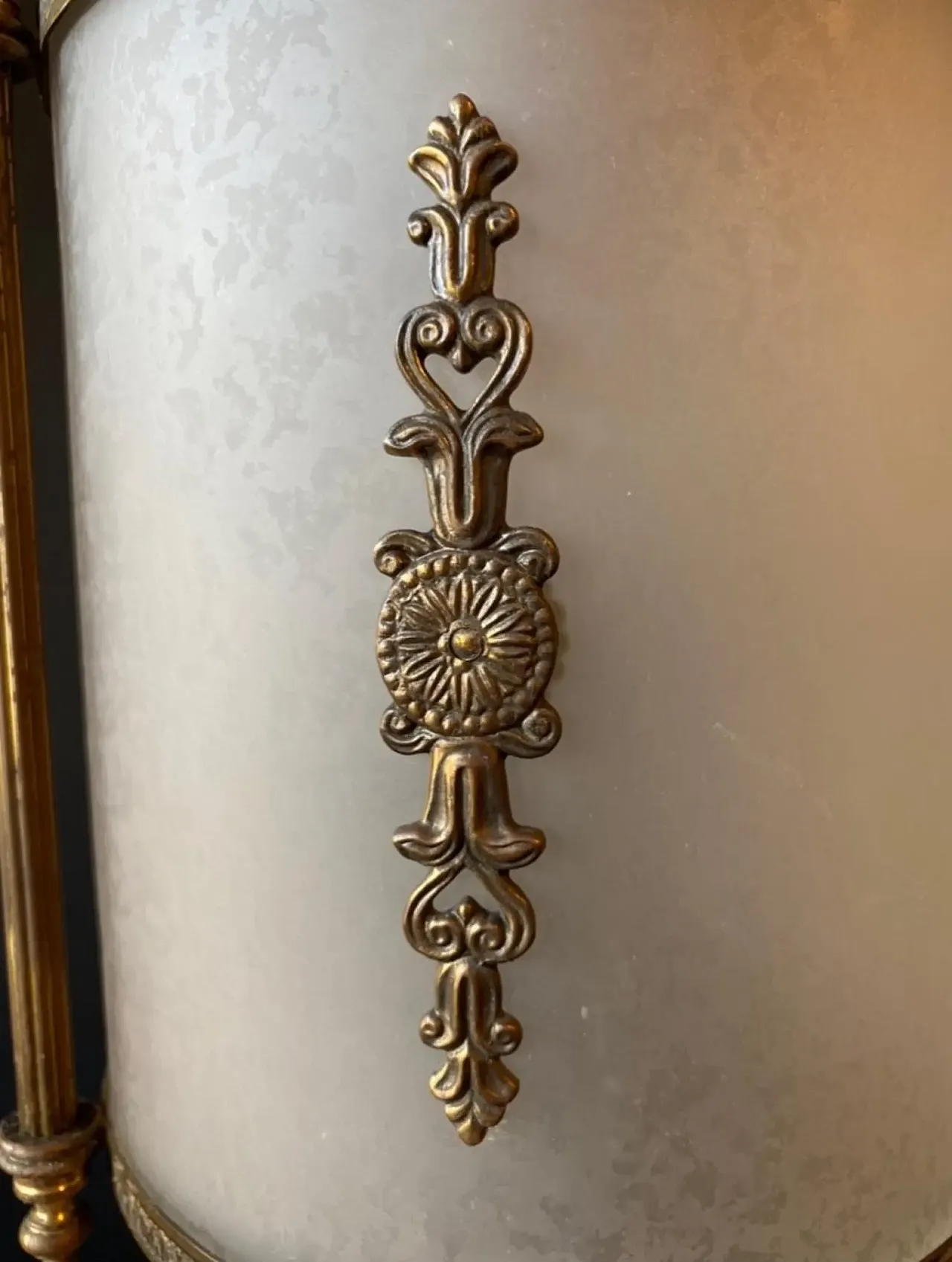 Brass lantern chandelier with bronze elements, 20th cemtury 9