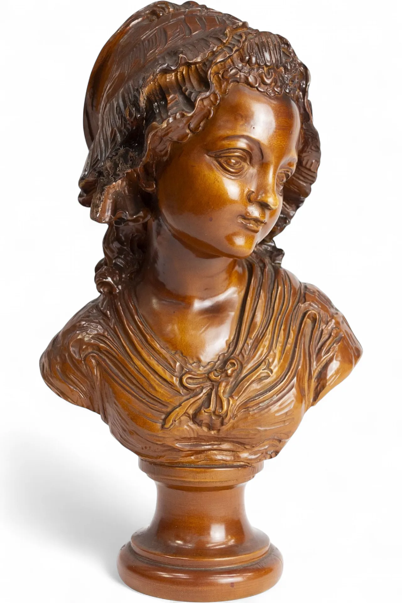 Busto ligneo di contadina, anni '80 8