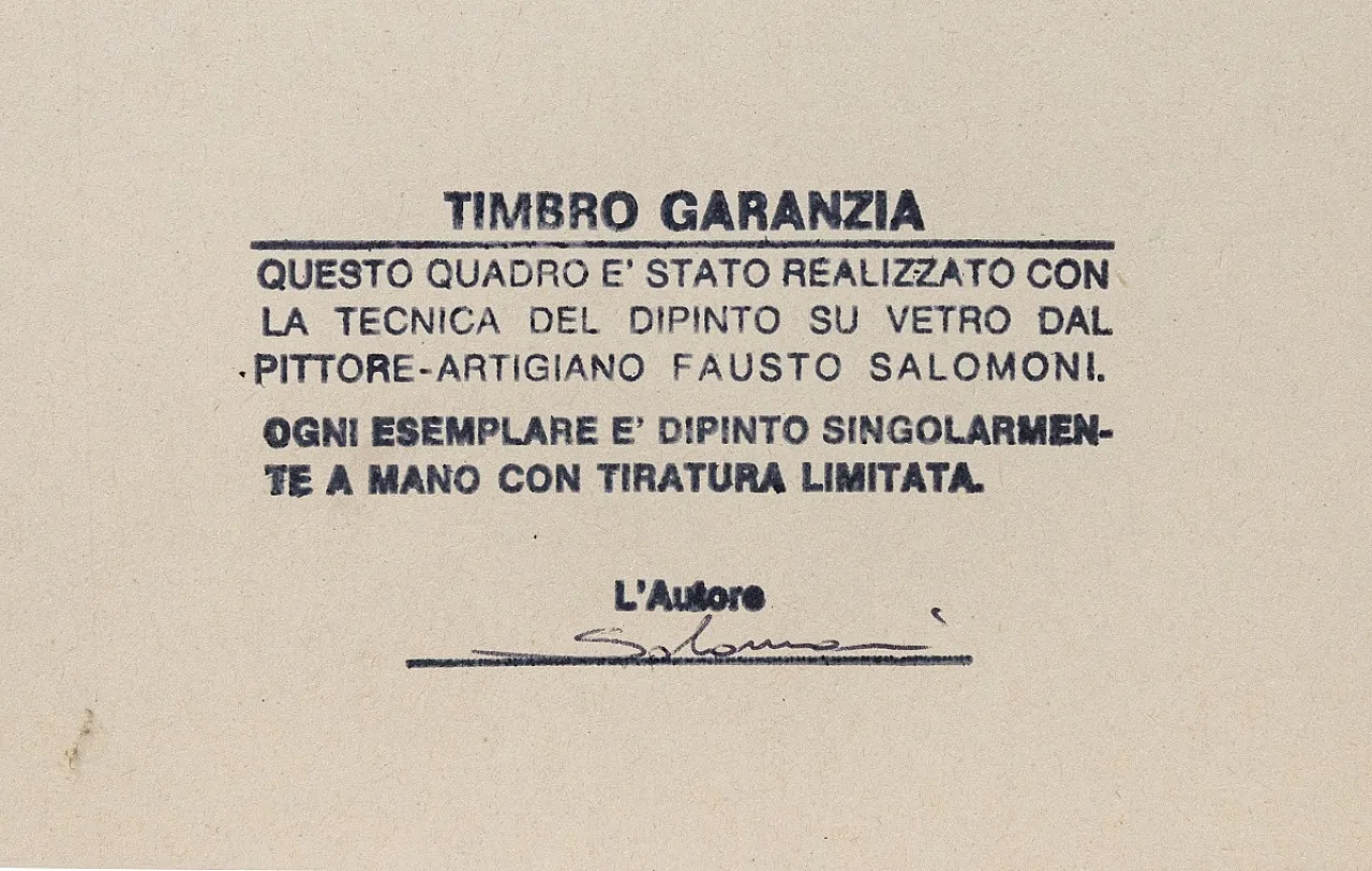 Mistero di Fausto Salomoni, dipinto su vetro, '900 4