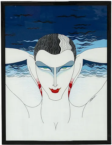 Mistero di Fausto Salomoni, dipinto su vetro, '900