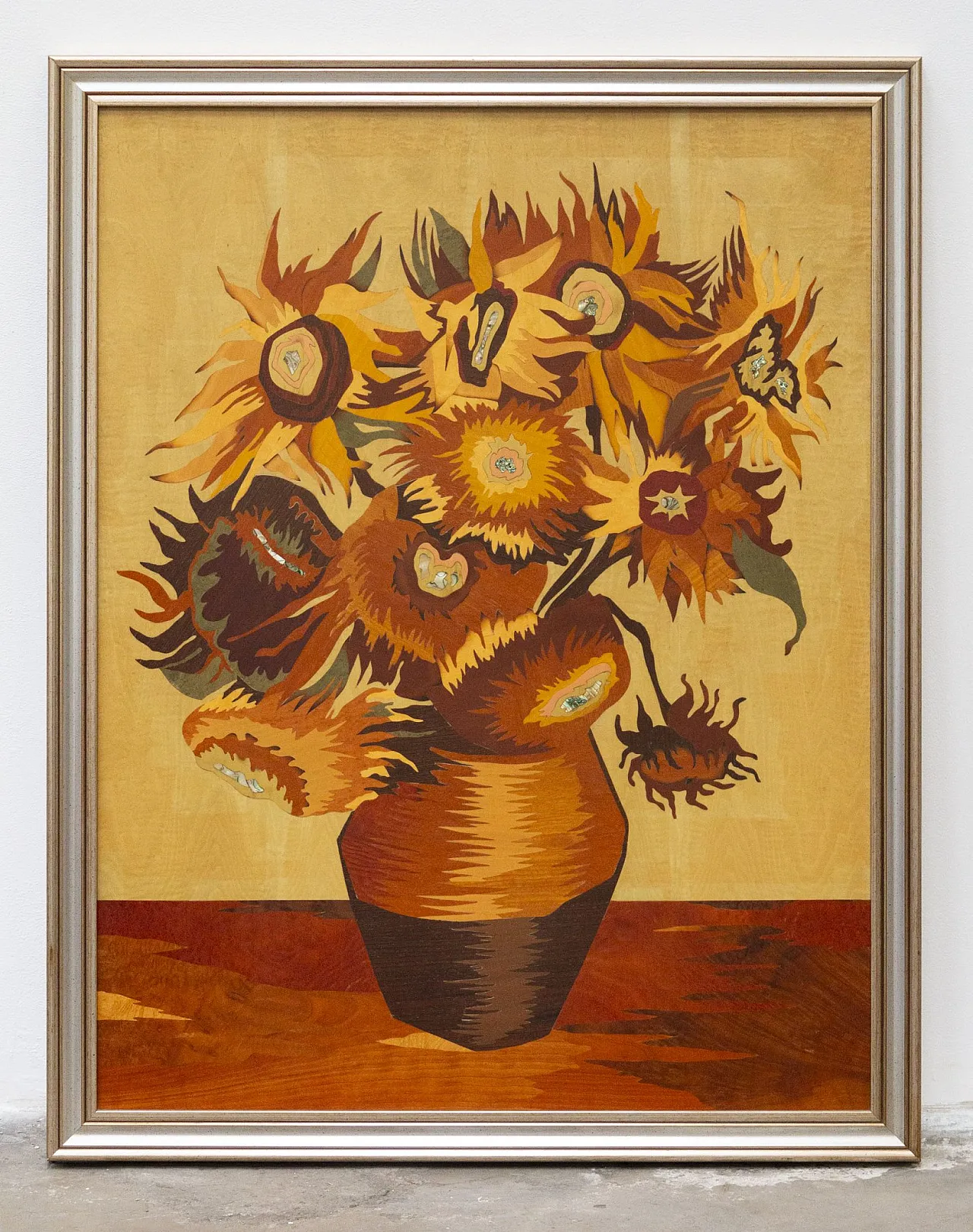 I Girasoli, Quadro intarsiato di Luciano Frigerio, anni '70 1