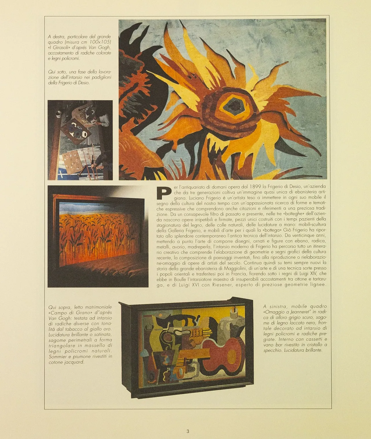 I Girasoli, Quadro intarsiato di Luciano Frigerio, anni '70 14