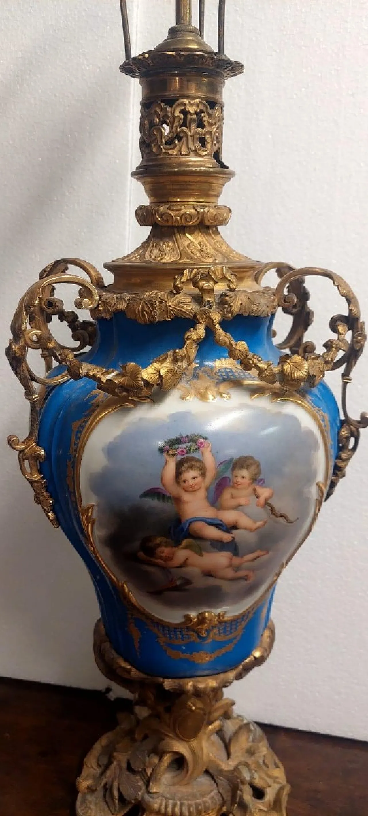 Mercury lamp in Sèvres porcelain and gilded bronze, 19th century 2