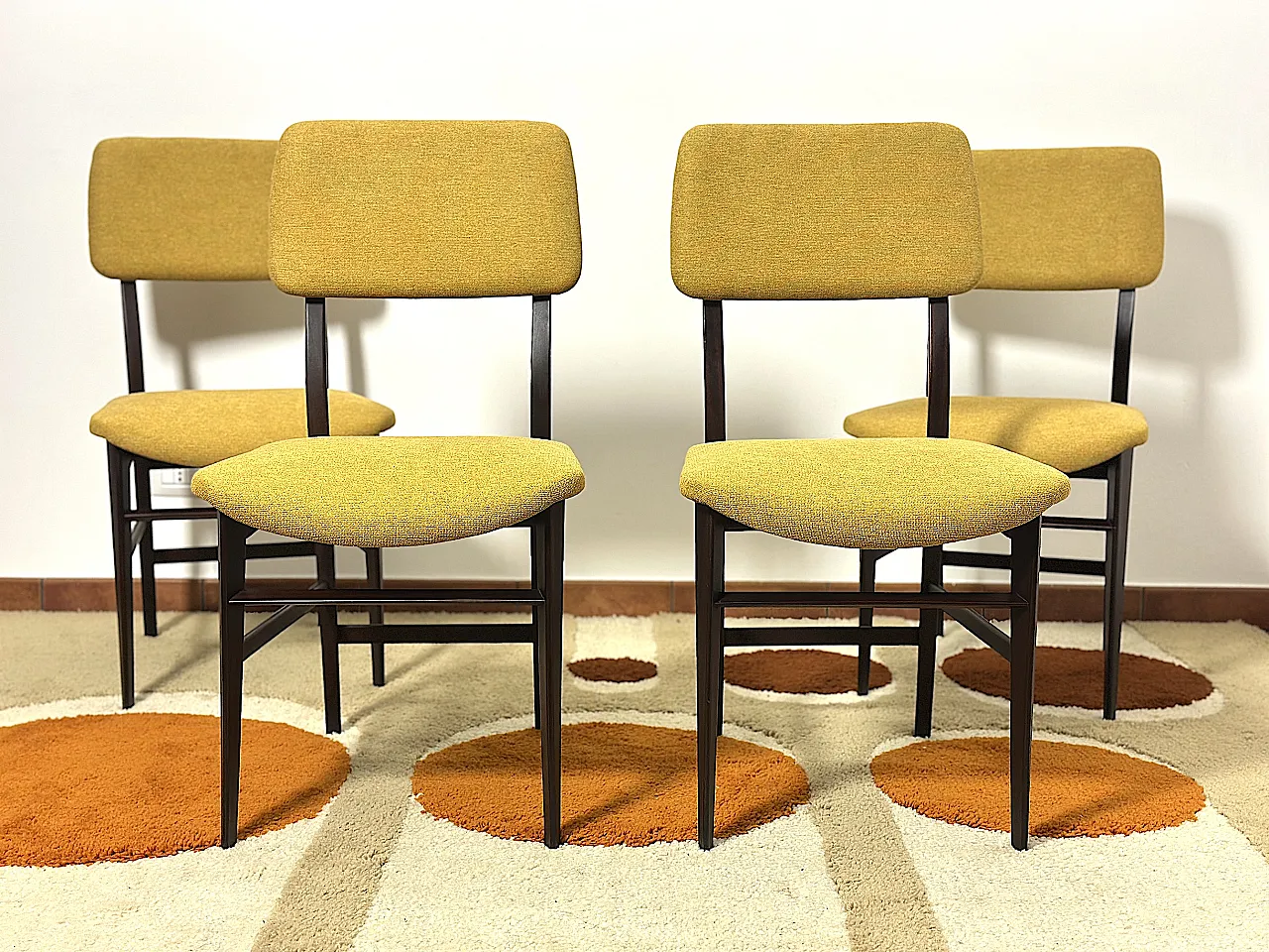 4 teak chairs, 60s 2