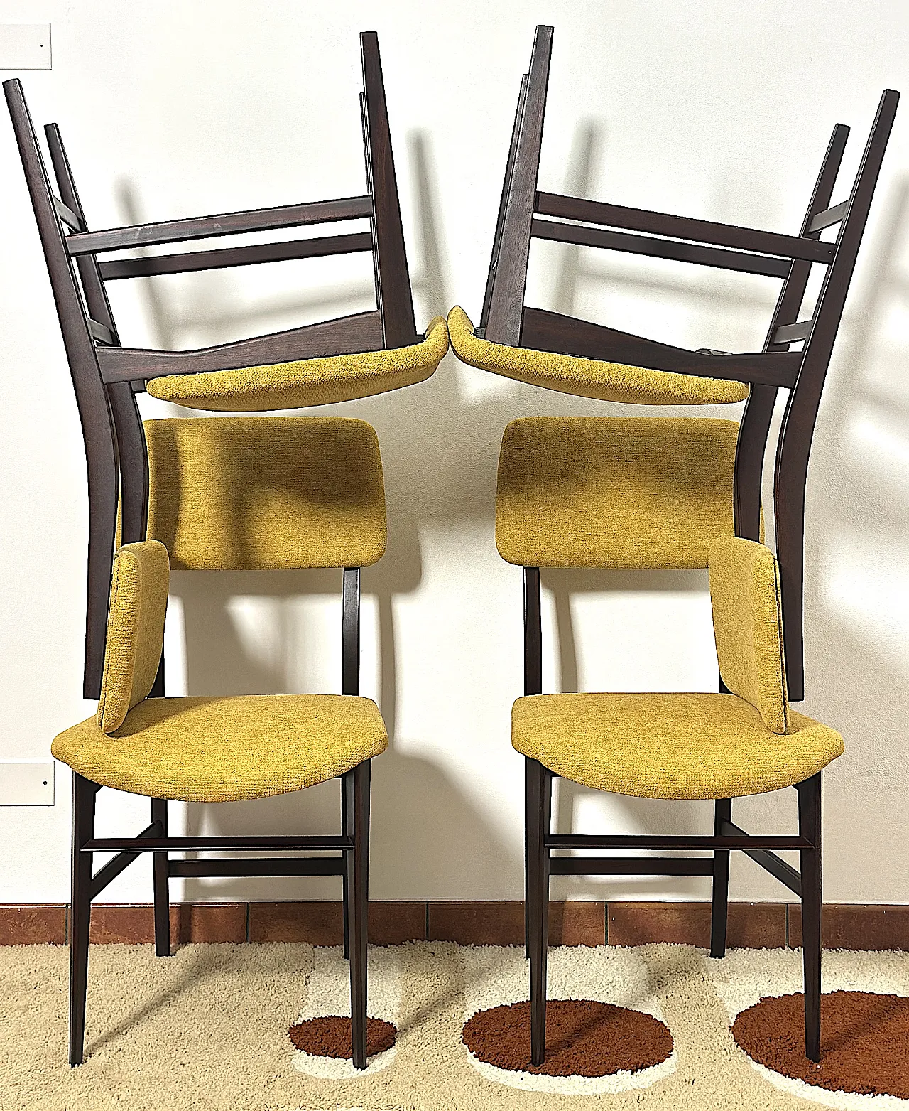 4 teak chairs, 60s 5