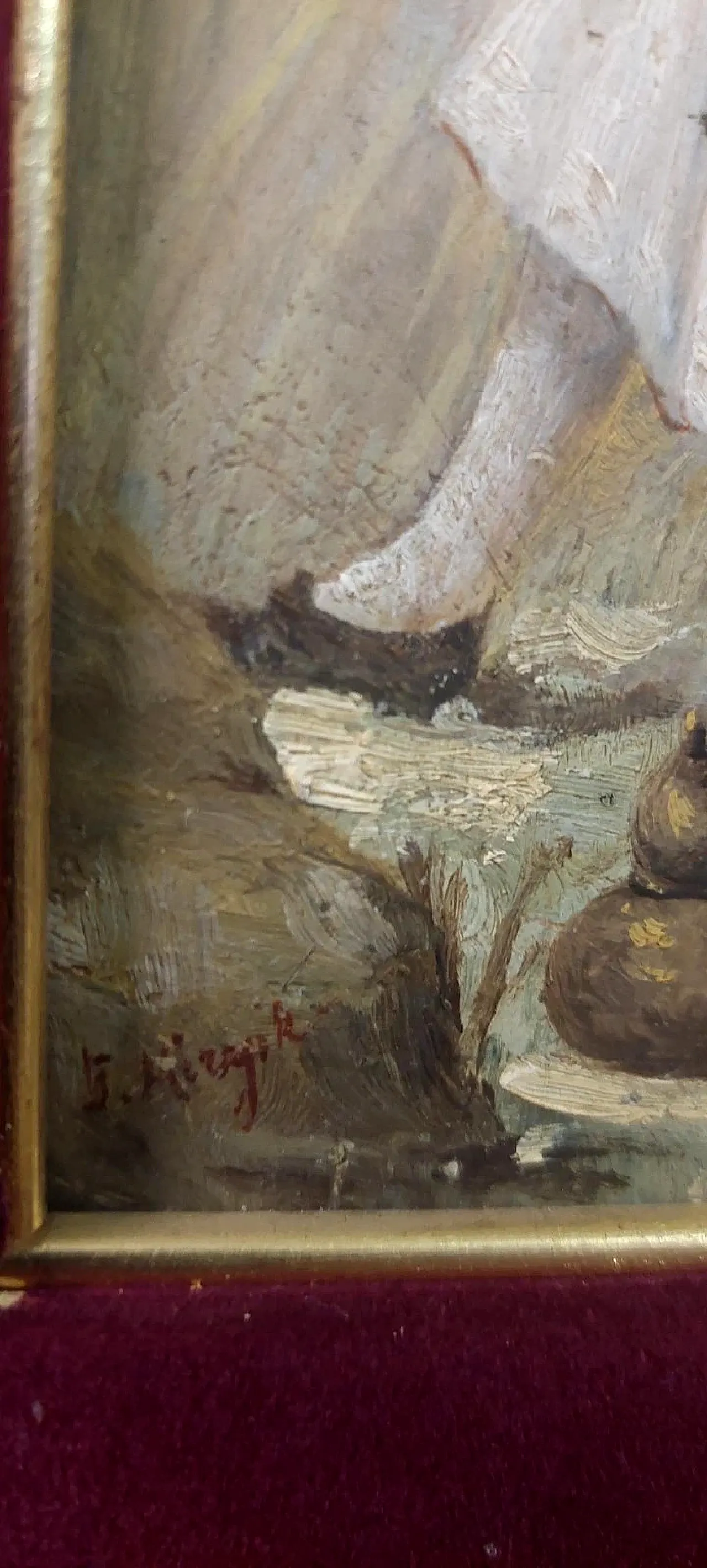 Scena contadina, olio su legno, metà '800 8