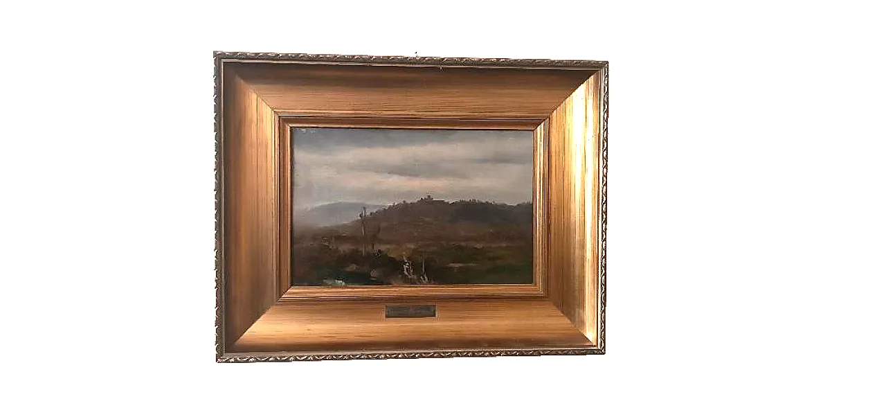 Paesaggio di Joseph Hainmann, olio su tela, '900 1