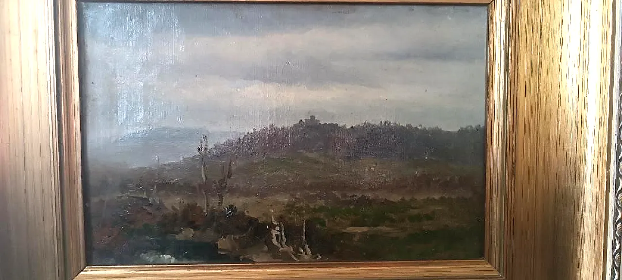 Paesaggio di Joseph Hainmann, olio su tela, '900 7
