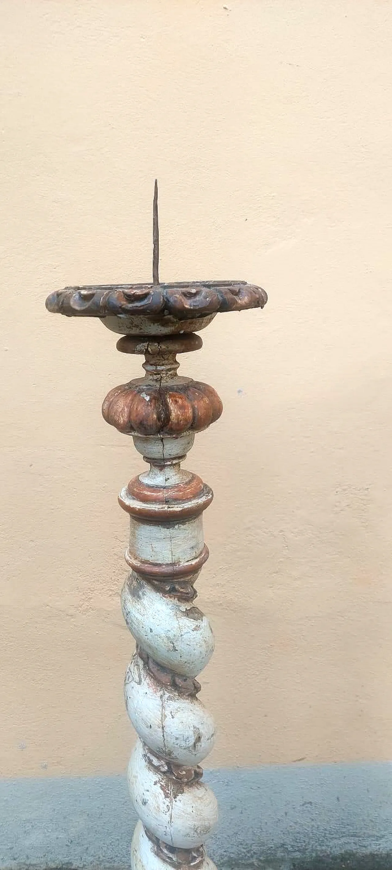 Cappia di candelieri in legno laccato, '700 3