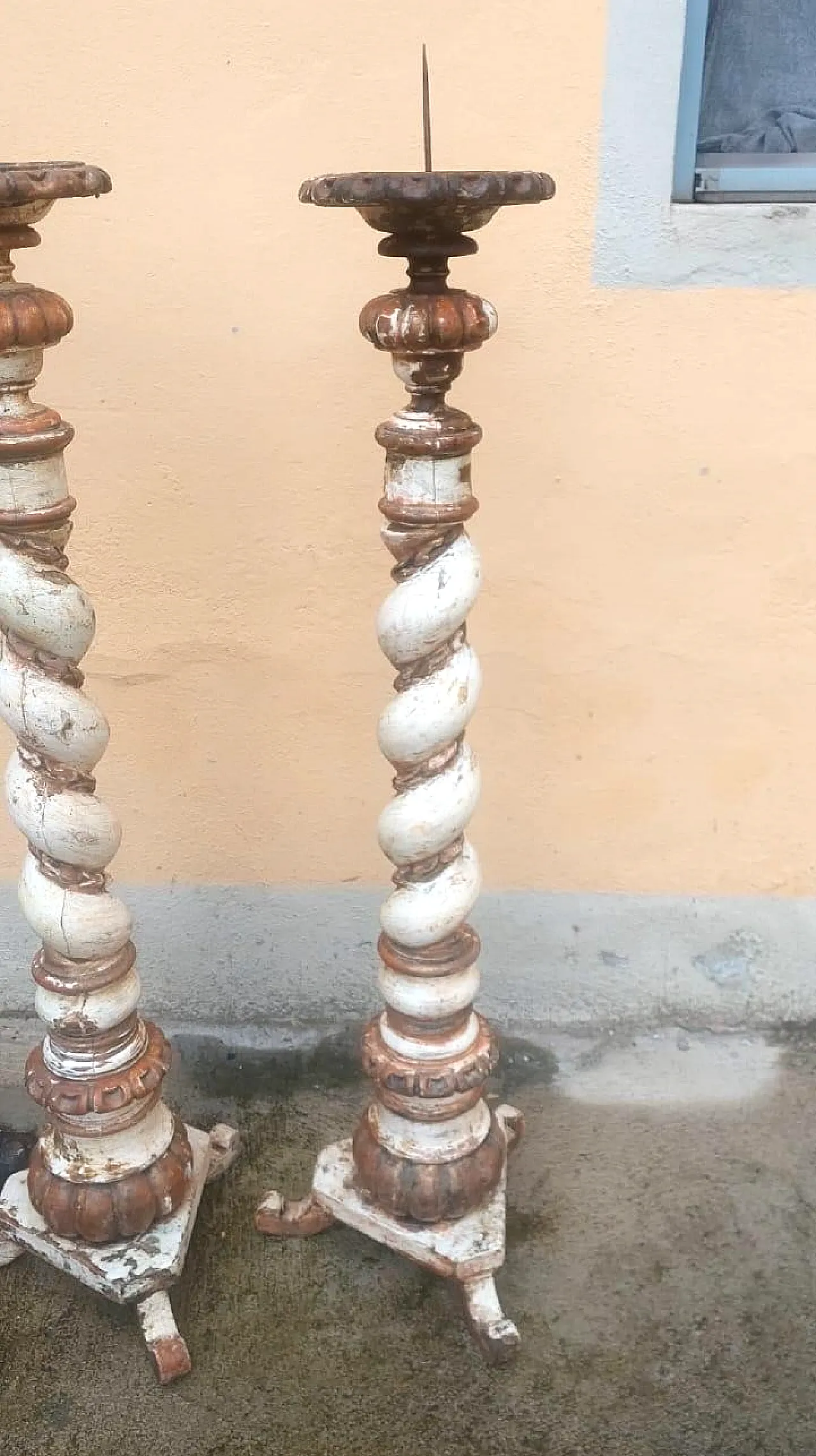 Cappia di candelieri in legno laccato, '700 5