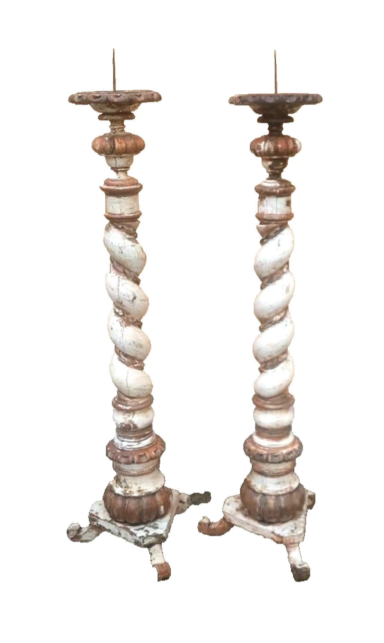 Cappia di candelieri in legno laccato, '700 7