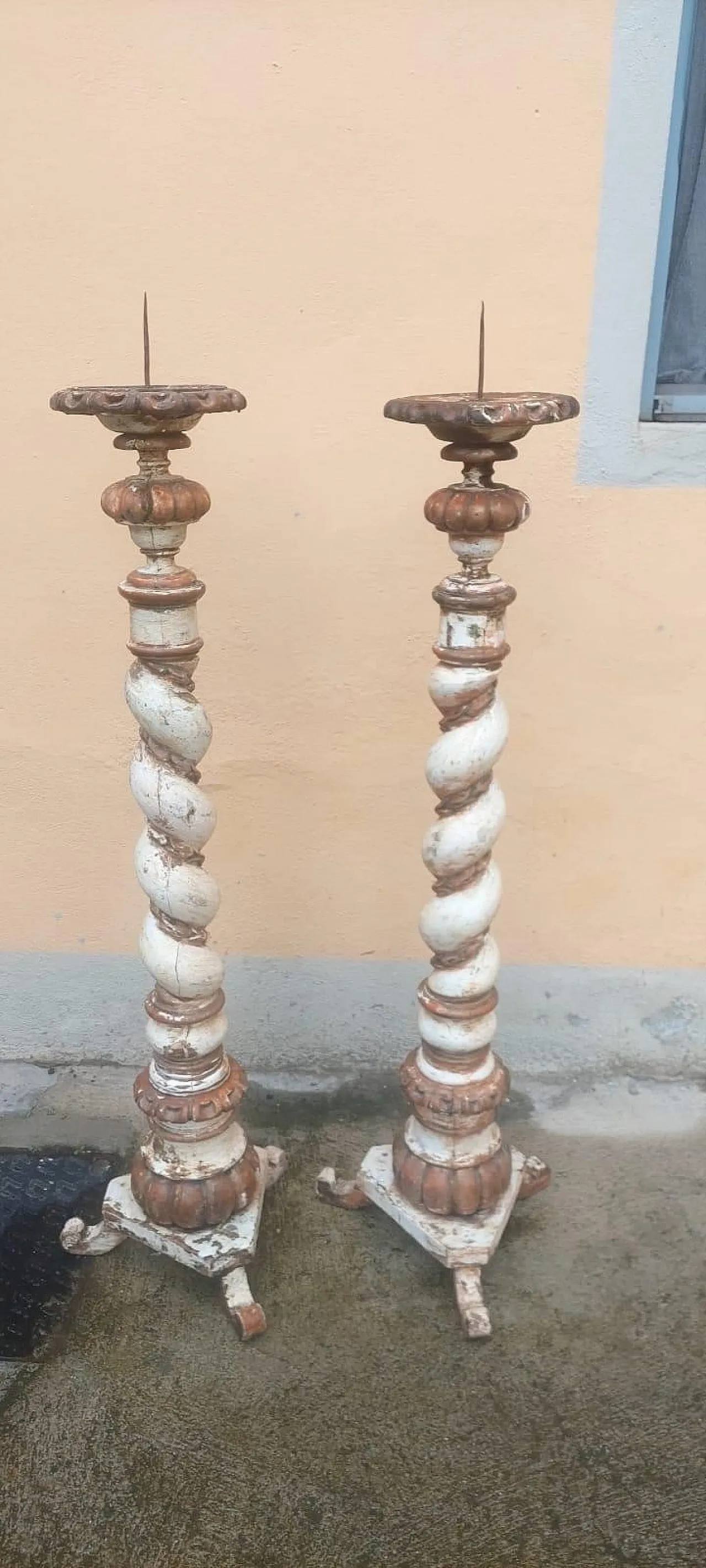 Cappia di candelieri in legno laccato, '700 8