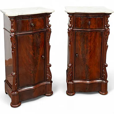 Pair of Louis Philippe bedside tables in mahogany, 19th century