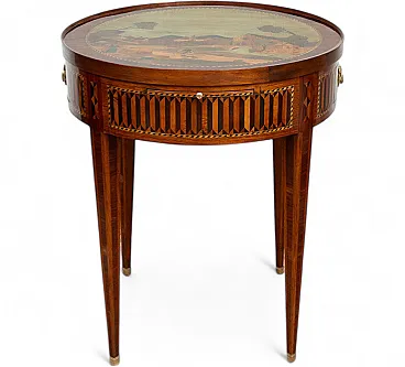 Napoleon III coffee table in precious exotic woods, 19th century