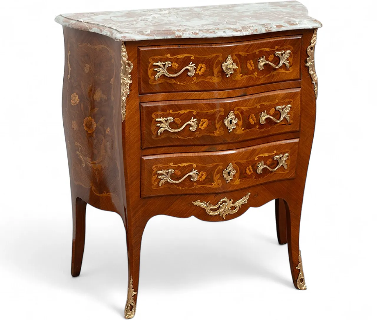 Napoleon III chest of drawers in wood with marble top, 19th century 7