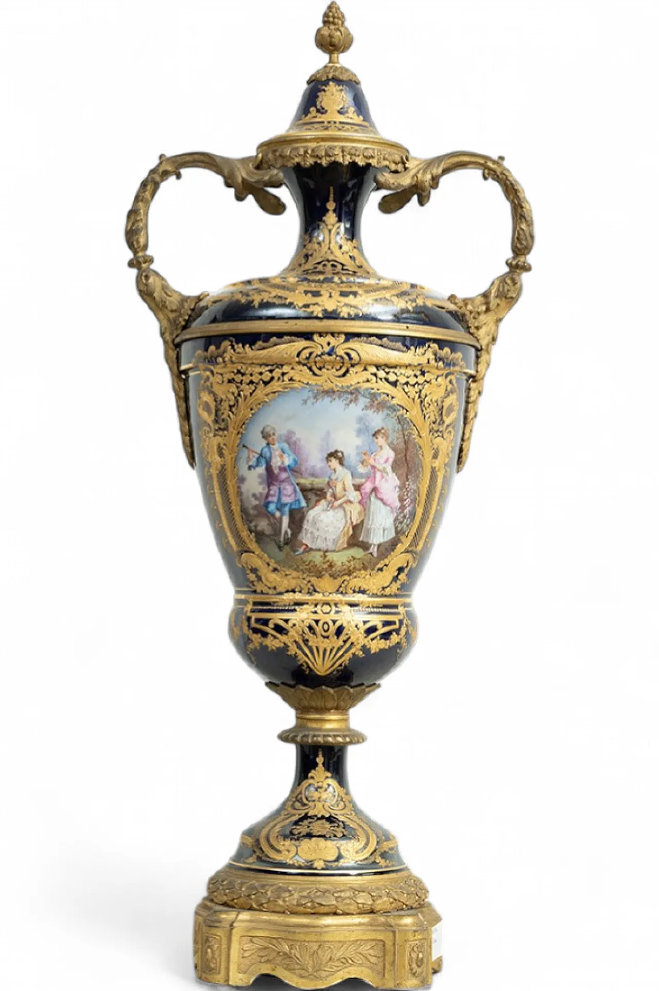 Napoleon III vase in polychrome Sevres porcelain, 19th century 9