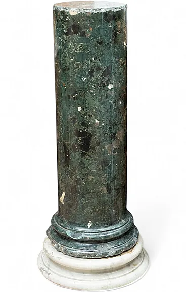Column in scagliola resting on a circular marble base, 19th century