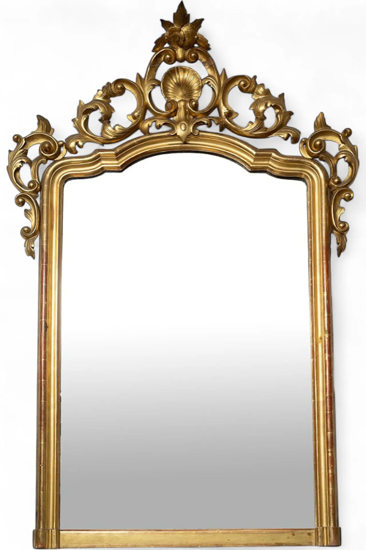 Neapolitan Louis Philippe mirror in gilded & carved wood, 19th century 4