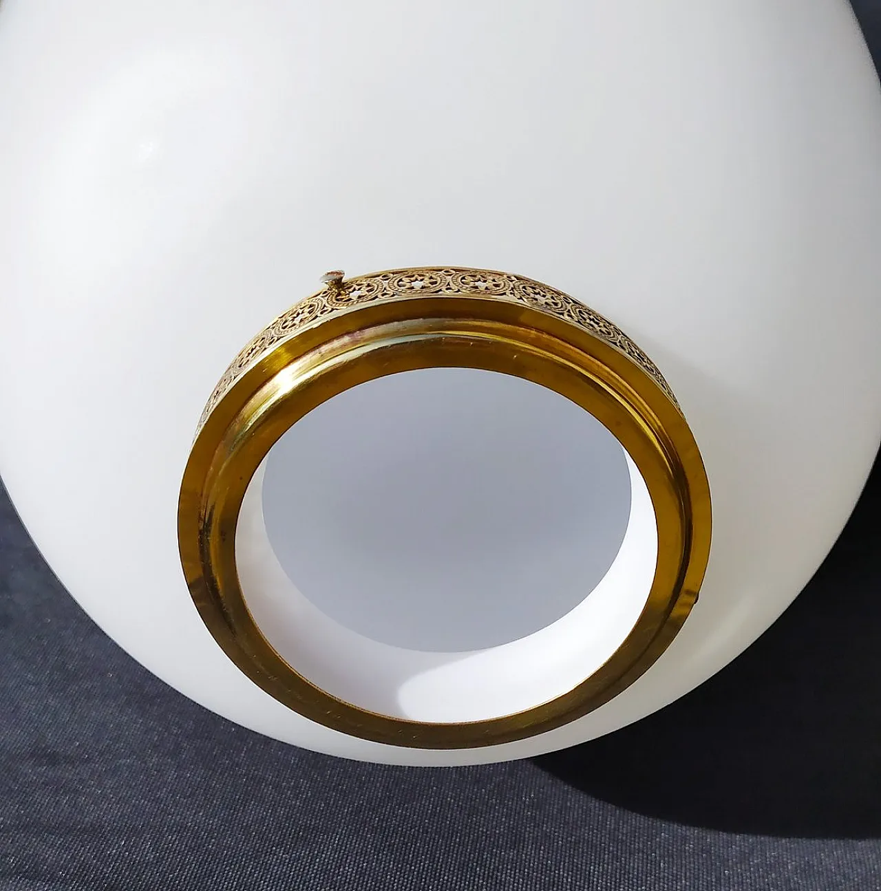 Lampadario in vetro e ottone di Gino Sarfatti per Arteluce, anni '50 5