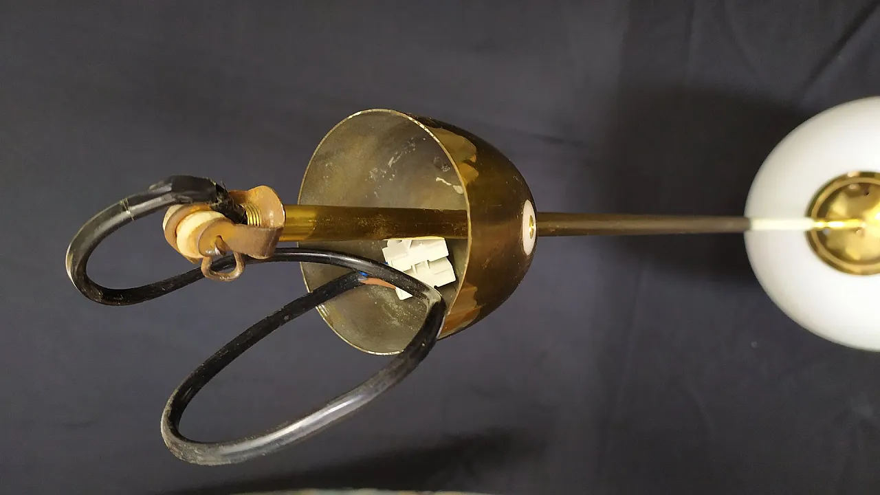 Lampadario in vetro e ottone di Gino Sarfatti per Arteluce, anni '50 8