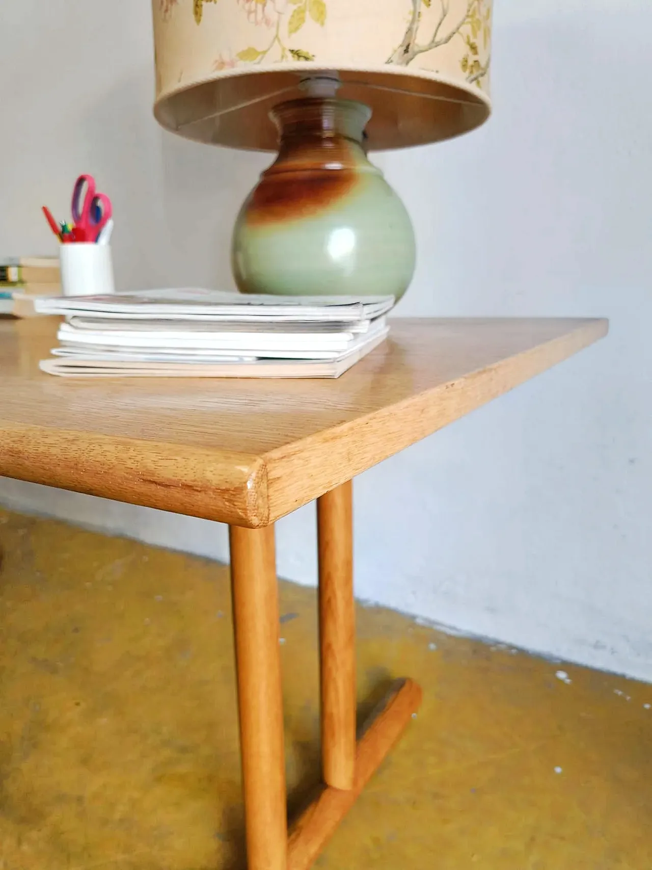 Light Oak Table Central Base Danish, 60s 7
