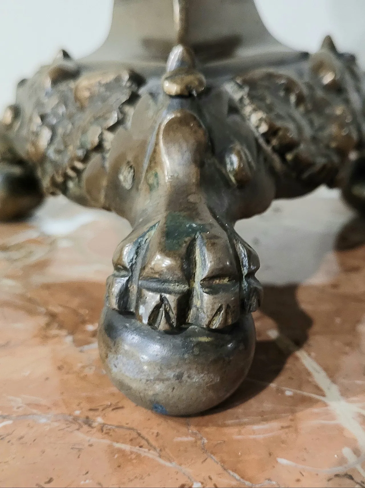 Pair of bronze candlesticks, Italy, 17th century 16