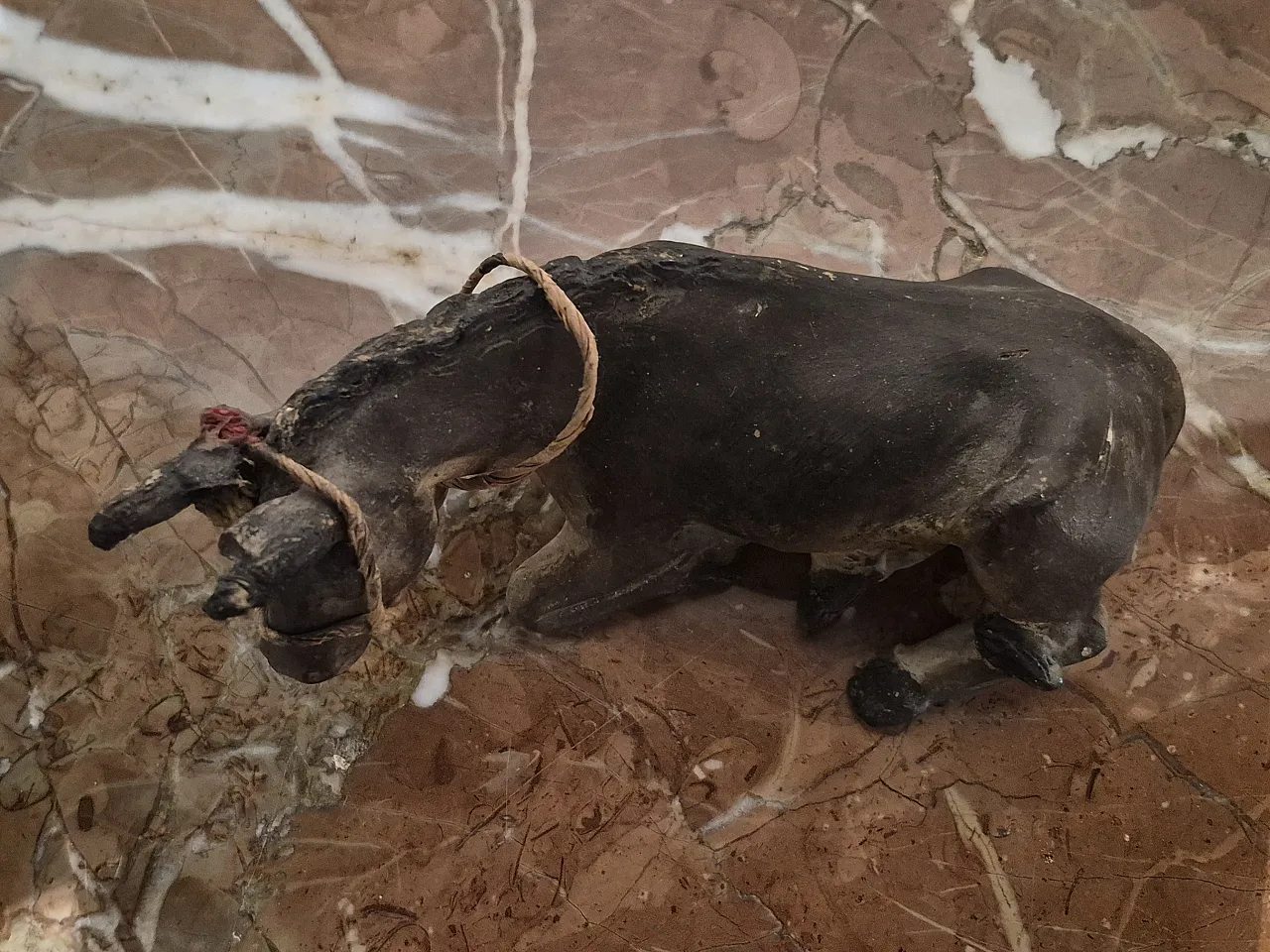 Donkey nativity scene statue in polychrome terracotta, Naples, 18th c 6