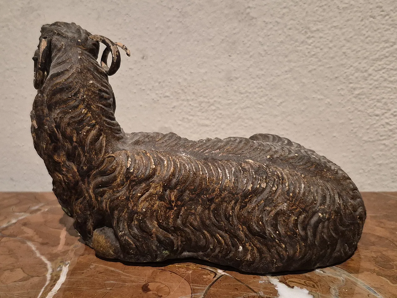 Montone nativity scene statue in polychrome terracotta, Naples, 18th c 4