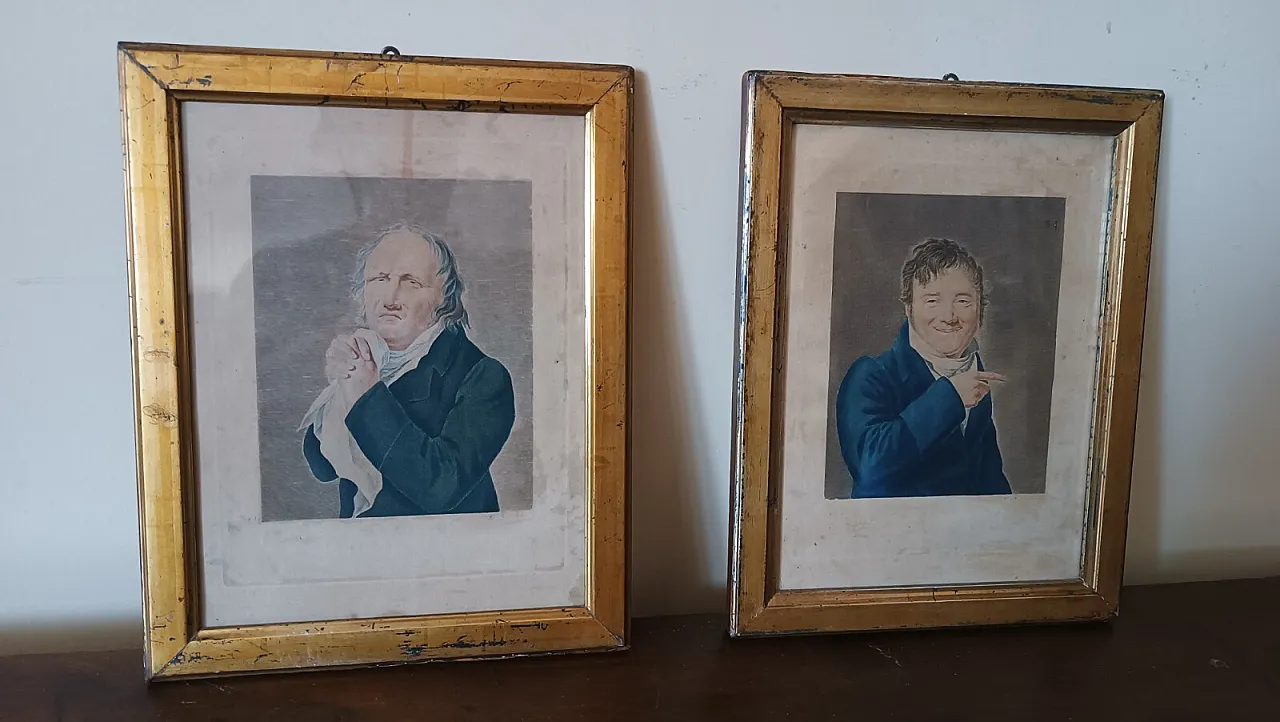 Coppia di incisioni di boilly raffiguranti caricature di politici, 800 2