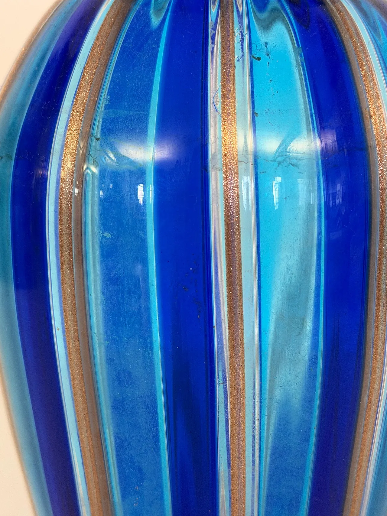 Murano glass vase with blue and light blue canes, 1980s 6