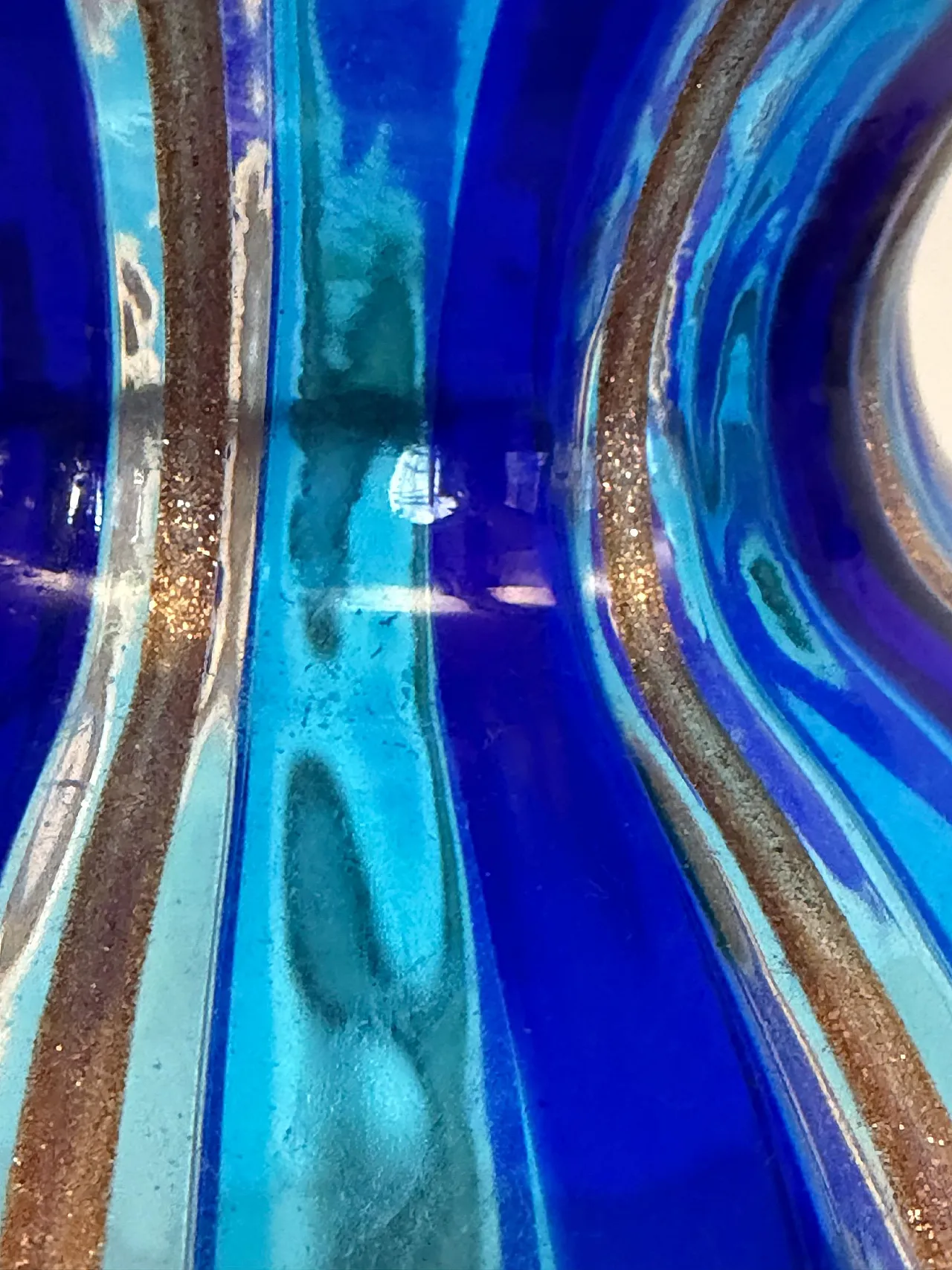 Murano glass vase with blue and light blue canes, 1980s 8