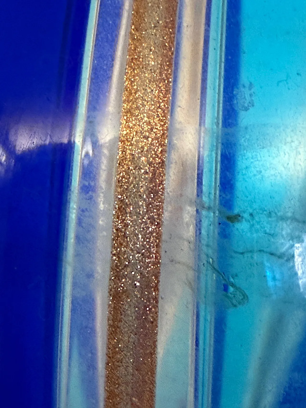 Murano glass vase with blue and light blue canes, 1980s 9