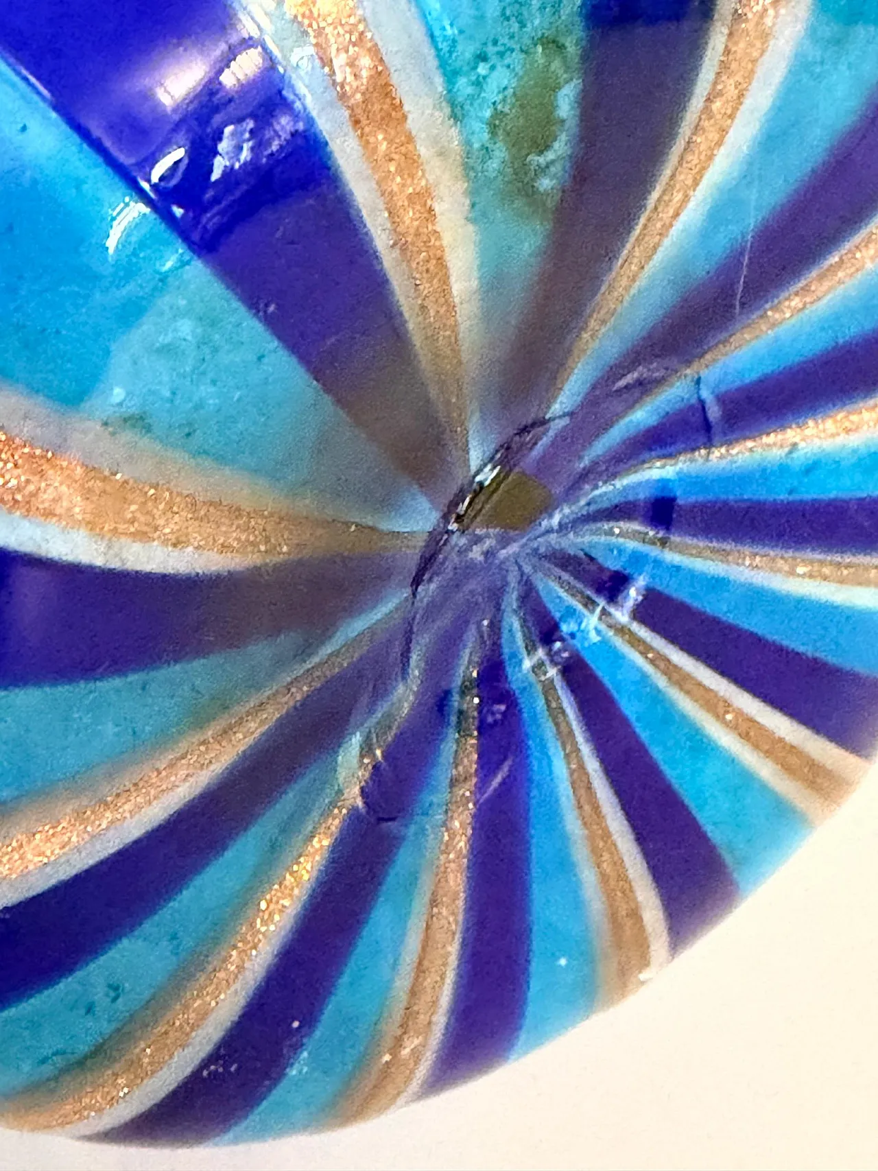 Murano glass vase with blue and light blue canes, 1980s 11