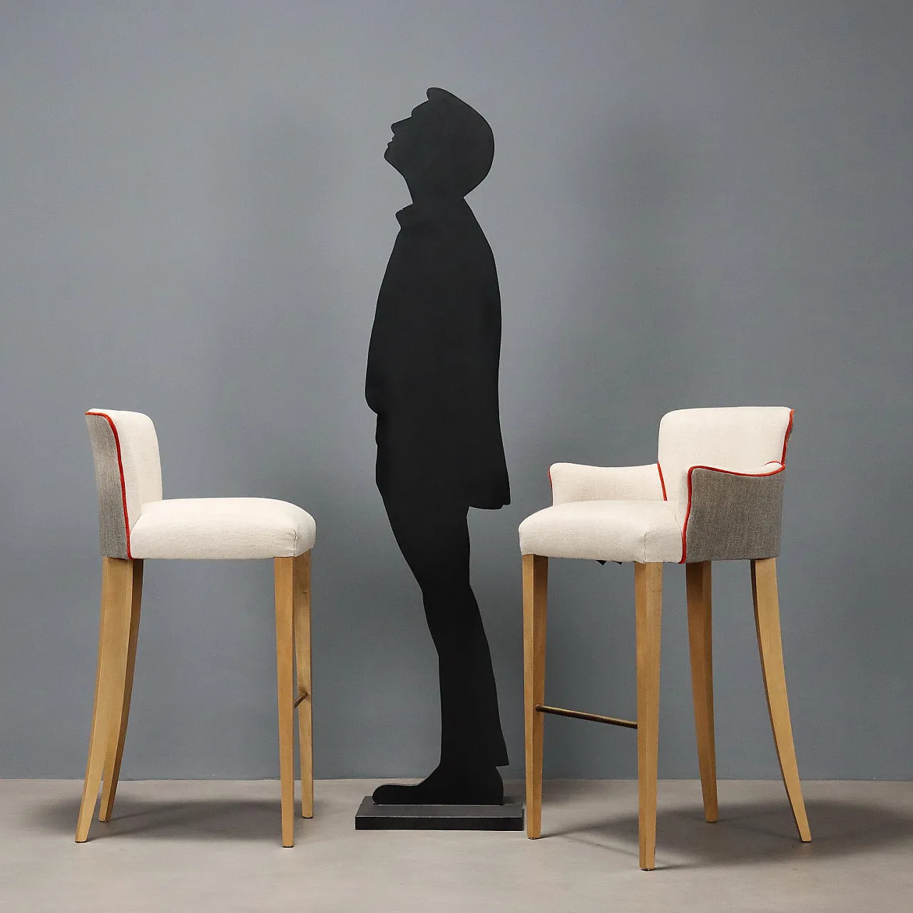 8 Sgabelli di William Yeoward in faggio e ottone, '900 3