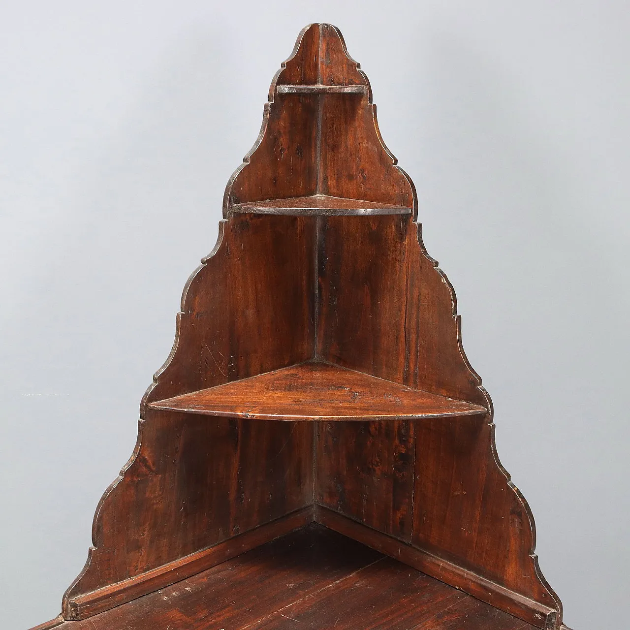 Mobile ad angolo in pioppo tinto noce, fine '800 5