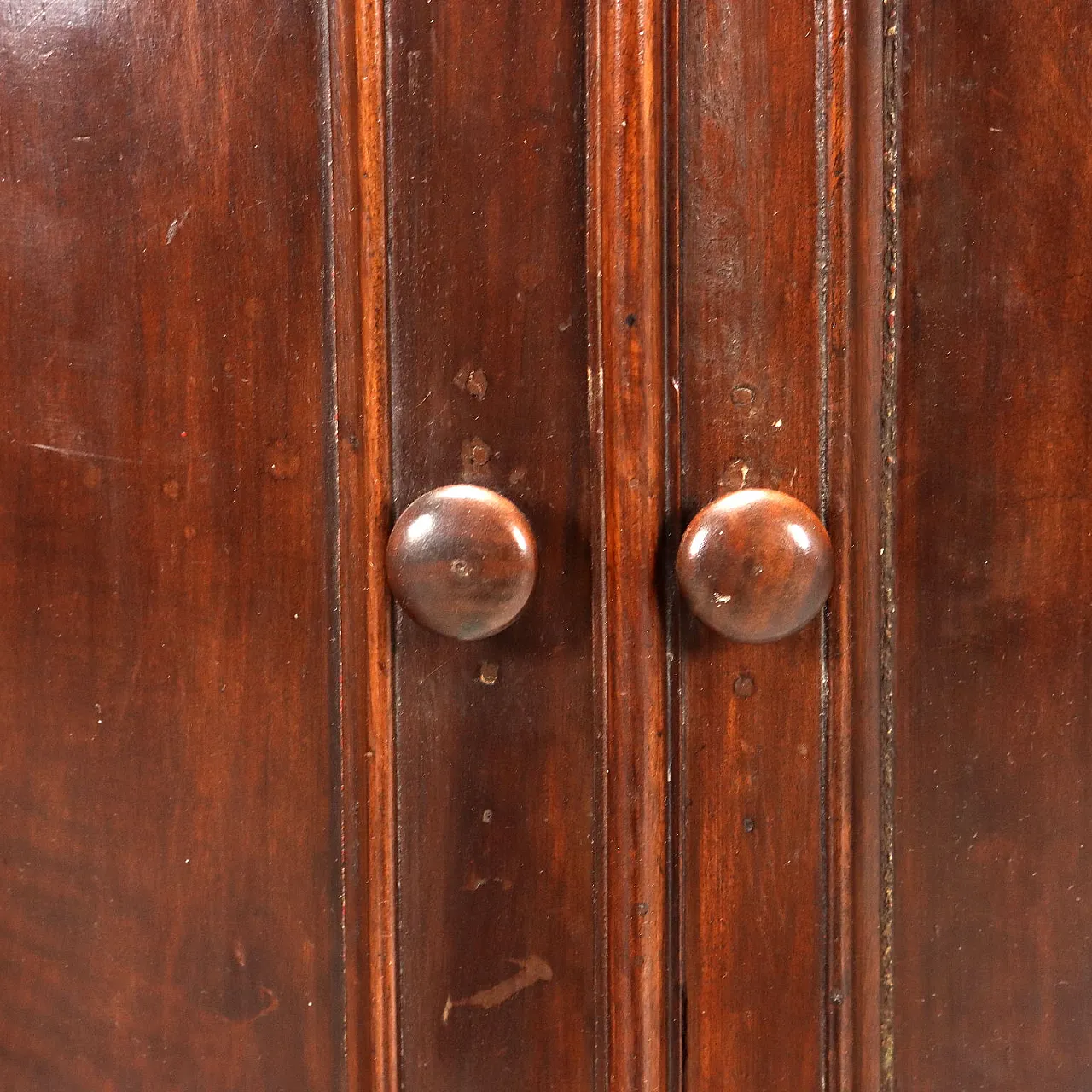 Mobile ad angolo in pioppo tinto noce, fine '800 7