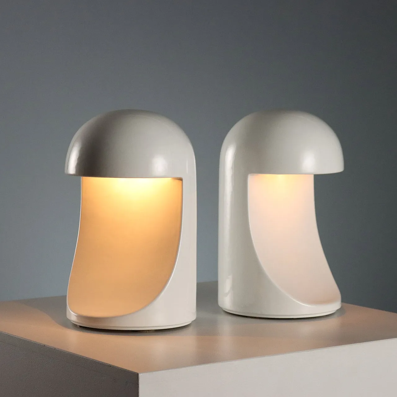 Pair of lamps by Marcello Cuneo for Gabbianelli, 1960s 1