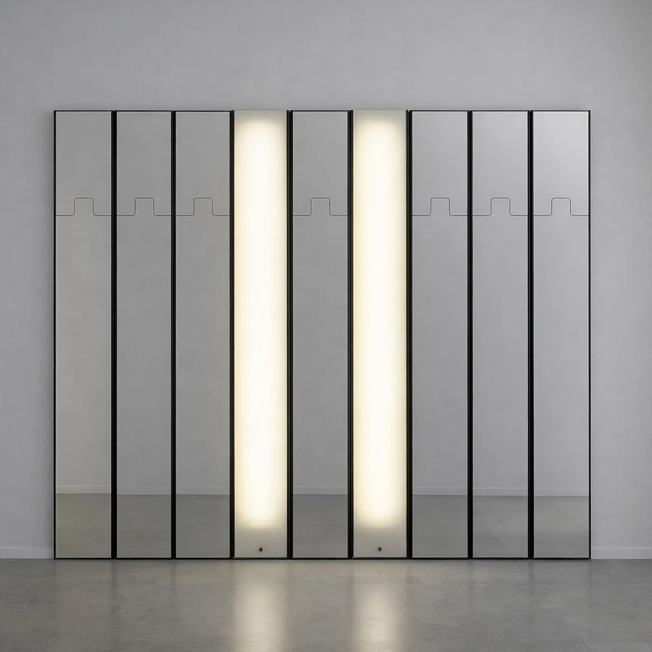 Sistema di specchi modulari Gronda di Luciano Bertoncini, Elco, Italia 8