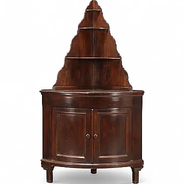 Mobile ad angolo in pioppo tinto noce, fine '800